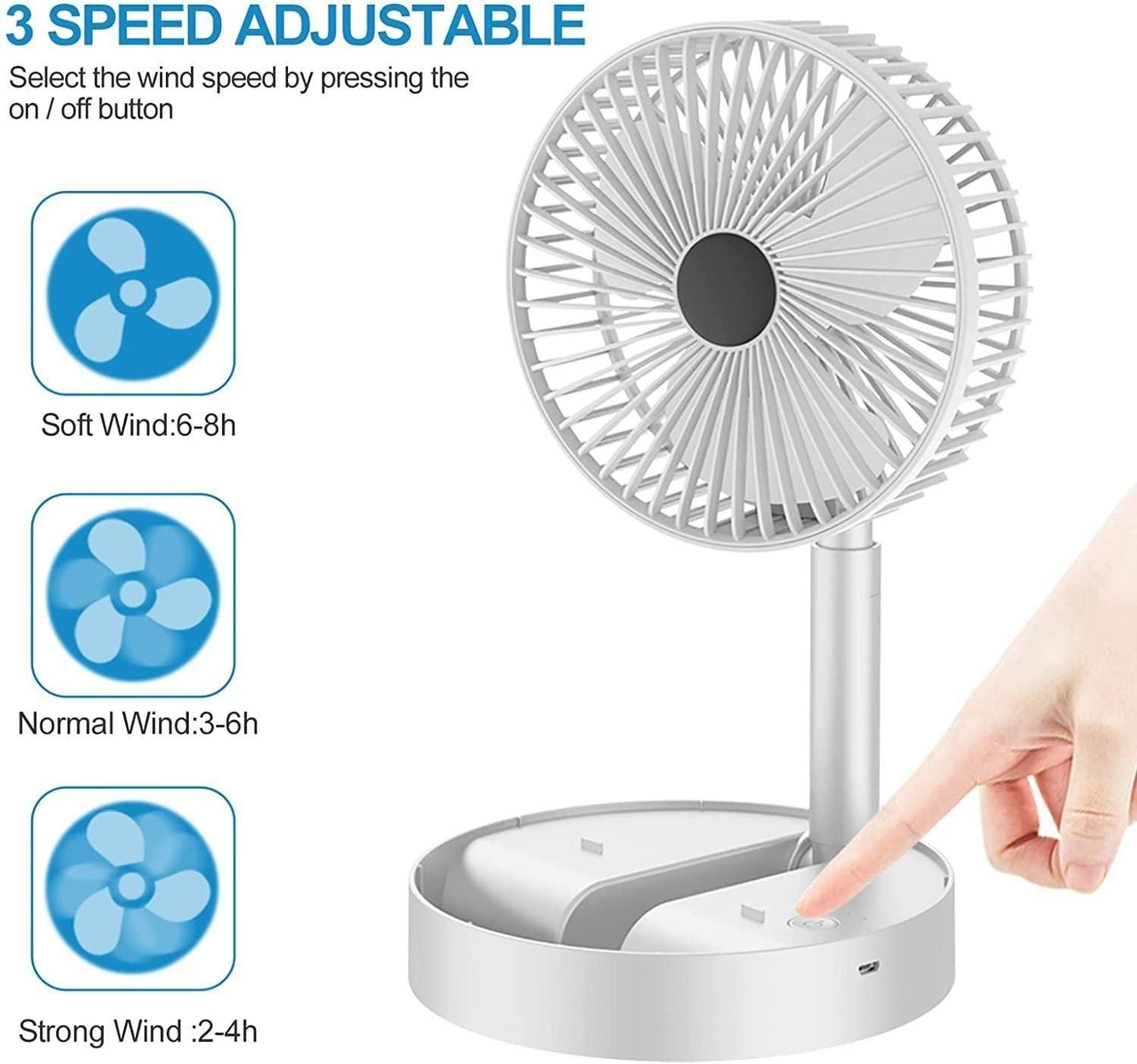 Powerful Rechargeable Table Fan